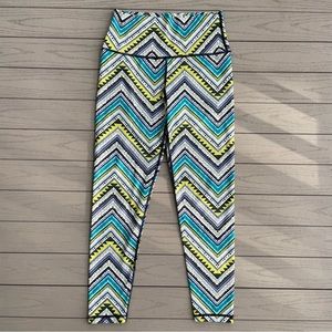 Aerie Chill Play Movie Teal Geometric Athletic Leggings S